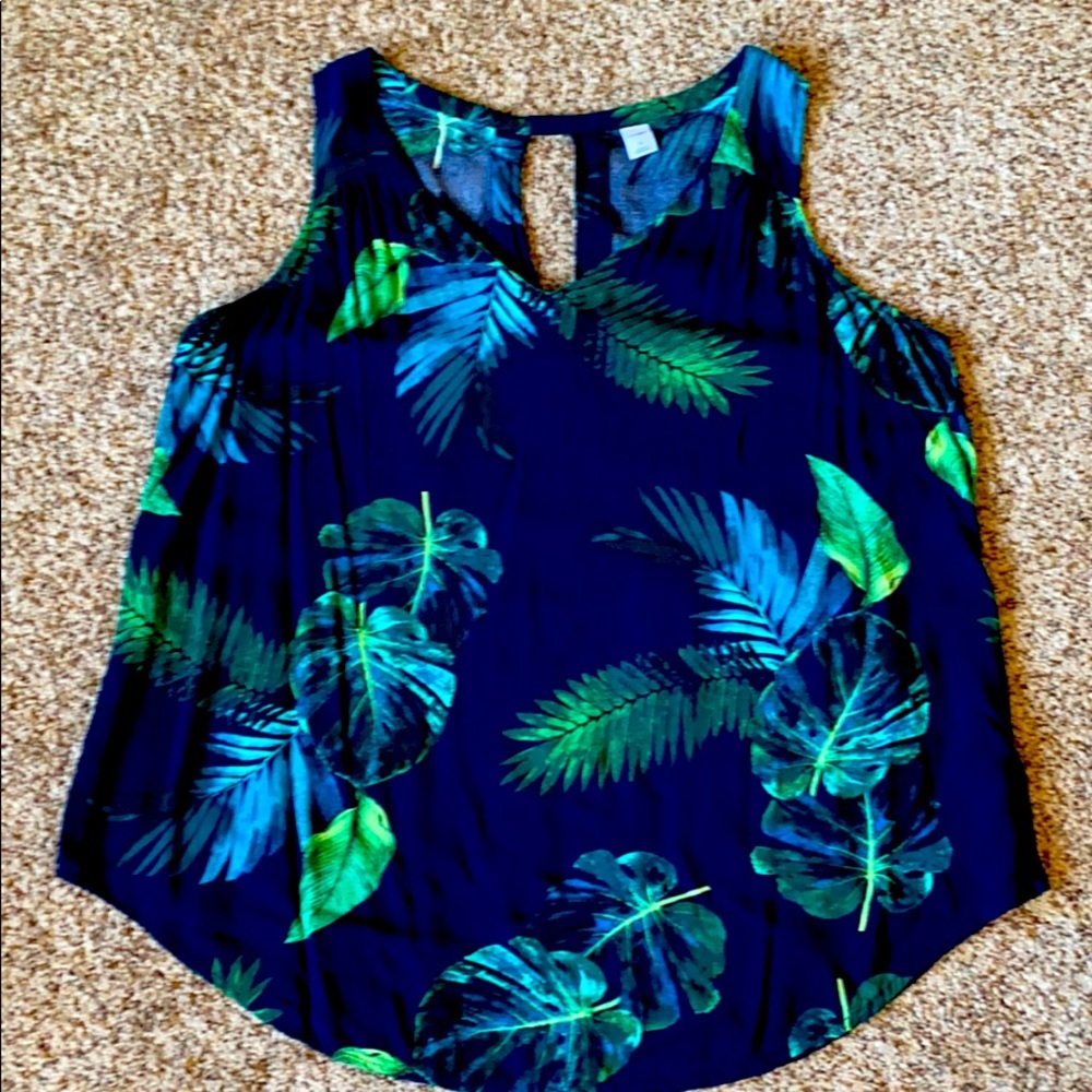 Navy and green tank top